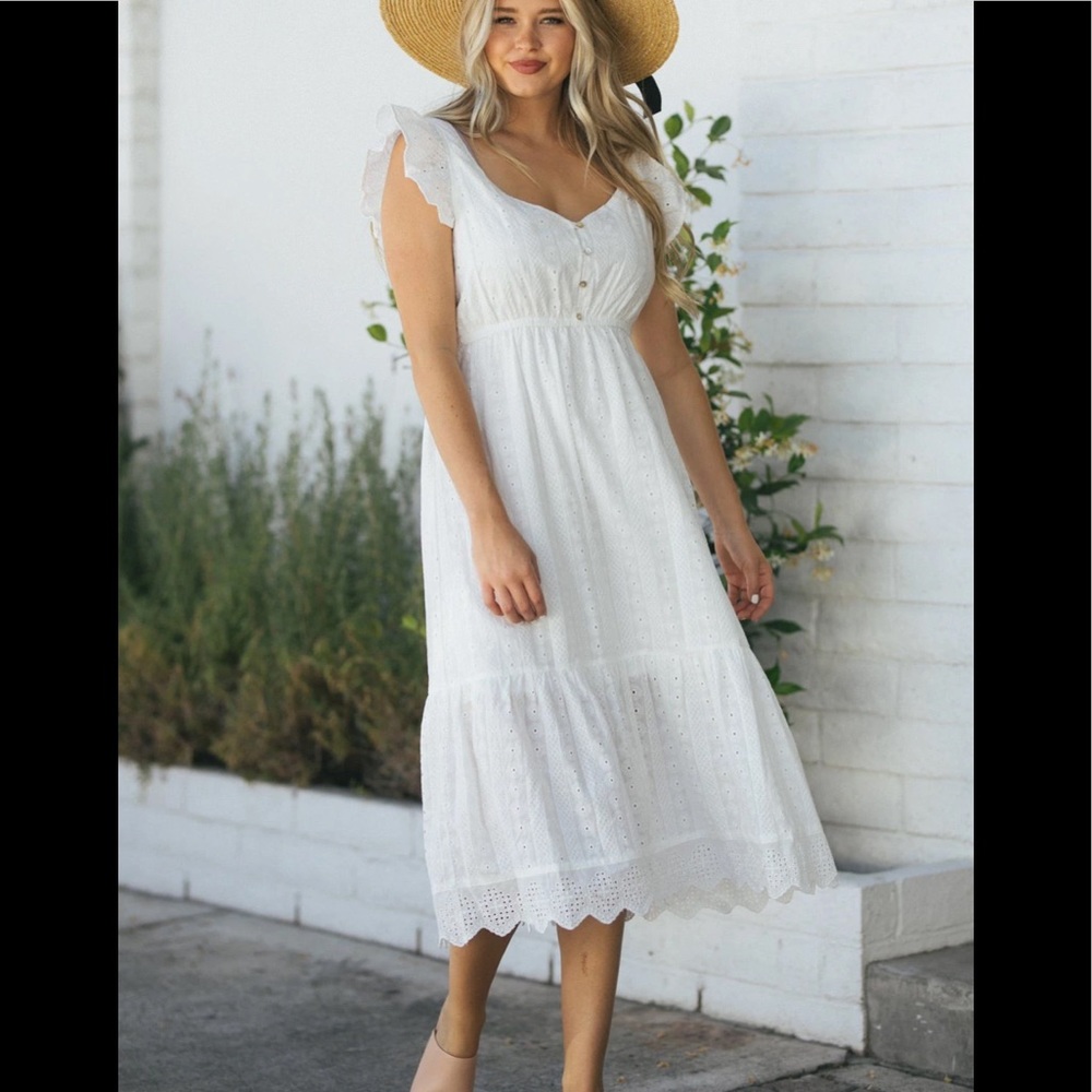 NWT New In Loom Mindy eyelit midi dress large